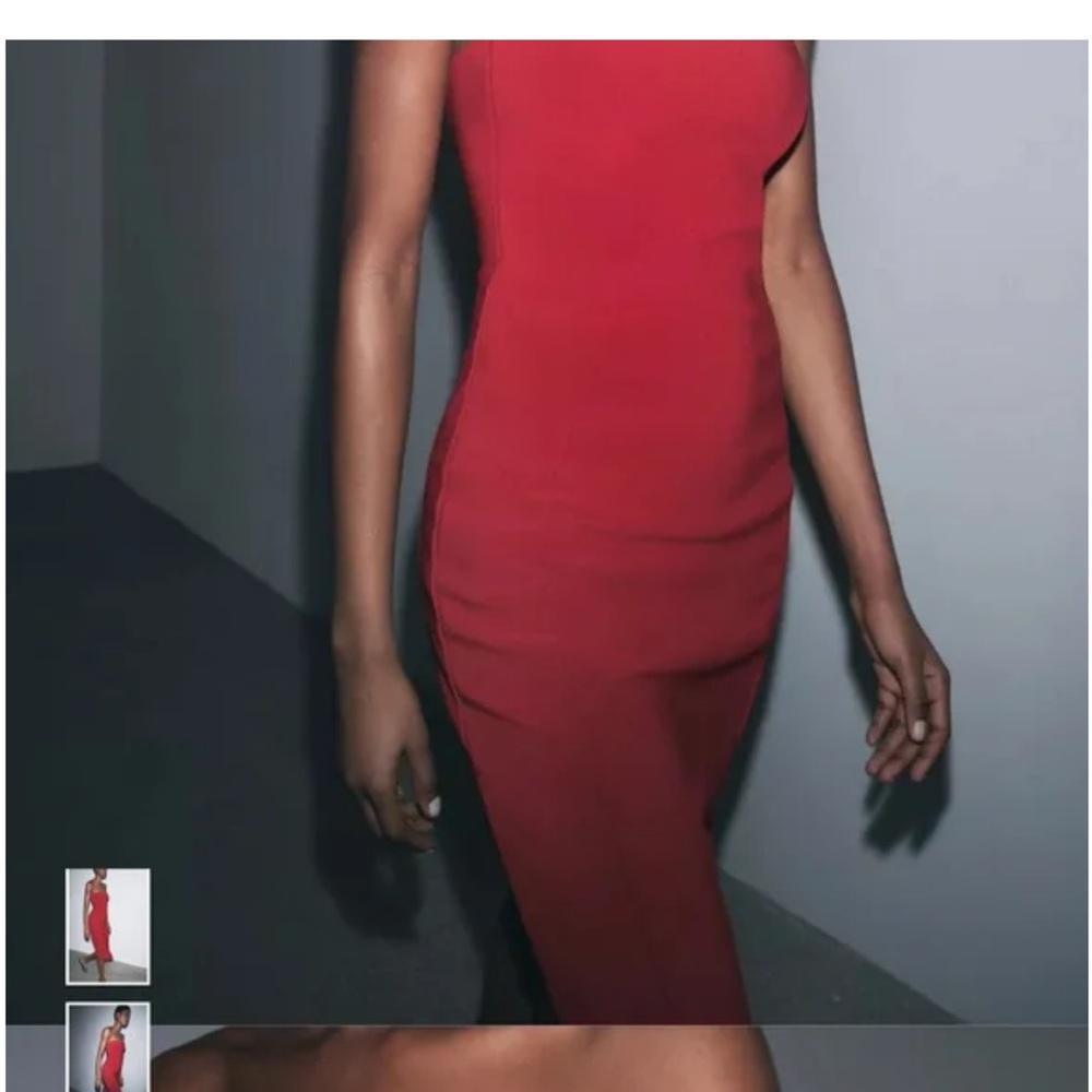 Zara Strapless Red Dress